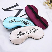 Load image into Gallery viewer, 1Pcs Cute Sleep Eye Cover Mask Padded Shade Covers Good Night Travel Relax Aid Blindfold Blue Purple Green Beige Sleep Mask
