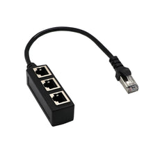 Load image into Gallery viewer, 1PCS RJ45 LAN Connector Ethernet Network Splitter Adapter 1 Male to 3 Female Adapter Cable for Networking Extension Accessories
