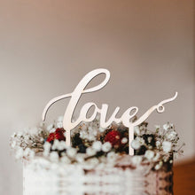 Load image into Gallery viewer, 1Pcs Wooden Love Just Married Mr&amp;Mrs Cake Topper DIY Wedding Cake Topper Engagement Gifts Letter Cake Decoration Supplies Favors
