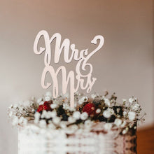 Load image into Gallery viewer, 1Pcs Wooden Love Just Married Mr&amp;Mrs Cake Topper DIY Wedding Cake Topper Engagement Gifts Letter Cake Decoration Supplies Favors
