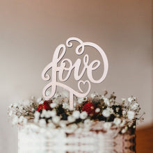 Load image into Gallery viewer, 1Pcs Wooden Love Just Married Mr&amp;Mrs Cake Topper DIY Wedding Cake Topper Engagement Gifts Letter Cake Decoration Supplies Favors
