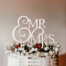 Load image into Gallery viewer, 1Pcs Wooden Love Just Married Mr&amp;Mrs Cake Topper DIY Wedding Cake Topper Engagement Gifts Letter Cake Decoration Supplies Favors
