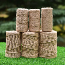 Load image into Gallery viewer, 1Roll 25/50/100/200m Natural Jute Hemp Rope Home Decoration Retro Style DIY Craft Cord Decorative Rope 1-14 mm Diameter Handmade
