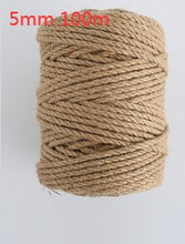 Load image into Gallery viewer, 1Roll 25/50/100/200m Natural Jute Hemp Rope Home Decoration Retro Style DIY Craft Cord Decorative Rope 1-14 mm Diameter Handmade
