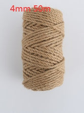 Load image into Gallery viewer, 1Roll 25/50/100/200m Natural Jute Hemp Rope Home Decoration Retro Style DIY Craft Cord Decorative Rope 1-14 mm Diameter Handmade
