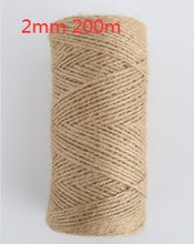 Load image into Gallery viewer, 1Roll 25/50/100/200m Natural Jute Hemp Rope Home Decoration Retro Style DIY Craft Cord Decorative Rope 1-14 mm Diameter Handmade
