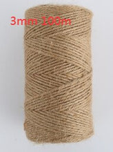 Load image into Gallery viewer, 1Roll 25/50/100/200m Natural Jute Hemp Rope Home Decoration Retro Style DIY Craft Cord Decorative Rope 1-14 mm Diameter Handmade
