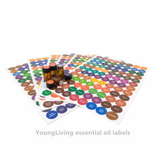 Load image into Gallery viewer, 1set Pre-Printed Essential Oil Bottles Cap Lid Labels Round Circle Stickers Colorful For ALL doTERRA Young Living Oils Organizer
