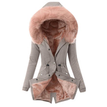 Load image into Gallery viewer, Ladies  Lining Coat Womens Winter Warm Thick Long Jacket Hooded Overcoat
