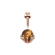 Load image into Gallery viewer, New Paw Semi Precious Stone Belly Bar Navel Ring Body Piercing Non Dangle

