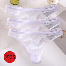 Load image into Gallery viewer, 3PCS/Set Sexy Panties Women G-String Thong Lace Underwear Pantys Low-Waist Female Underpants Mesh Perspective Briefs Lingerie
