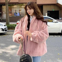 Load image into Gallery viewer, Women Winter Solid Faux Fur Warm Coat Female Elegant Short Loose Long Sleeve Overcoat Office Ladys Fashion Jackets
