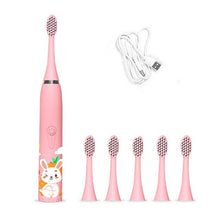Load image into Gallery viewer, Children's Electric Toothbrush, Cartoon Pattern Sound Wave Cleaning, Waterproof Ipx7, Spare Head,
