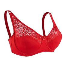 Load image into Gallery viewer, Queenral Sexy Bra Lace Adjustable Bra With Steel Rings Gathering Top Support Breathable Large Size Women's Underwear
