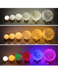 Load image into Gallery viewer, Led Small Night Lamp Chargeable with Remote Control Pat Lamp 3D Printing Moon Light
