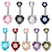 Load image into Gallery viewer, 1pcs New zirconia fashion surgical stainless steel navel piercing body jewelry accessories
