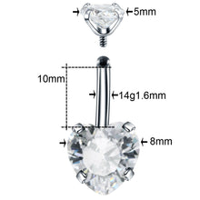 Load image into Gallery viewer, 1pcs New zirconia fashion surgical stainless steel navel piercing body jewelry accessories
