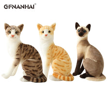 Load image into Gallery viewer, 1pc Simulation American Shorthai &amp; Siamese Cat Plush Stuffed Lifelike Doll Animal Pet Toys For Children Home Decor Baby Gift
