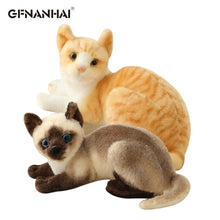 Load image into Gallery viewer, 1pc Simulation American Shorthai &amp; Siamese Cat Plush Stuffed Lifelike Doll Animal Pet Toys For Children Home Decor Baby Gift
