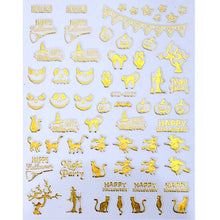 Load image into Gallery viewer, 1pc Spider Web Nail Stickers 3D Ghost Skull Pumpkin Transfer Foil Transfer DIY Manicure Slider Nail Art Decoration TRSTZG032-040
