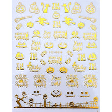 Load image into Gallery viewer, 1pc Spider Web Nail Stickers 3D Ghost Skull Pumpkin Transfer Foil Transfer DIY Manicure Slider Nail Art Decoration TRSTZG032-040
