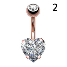 Load image into Gallery viewer, 1pc Top Bijoux Double Heart Belly Piercing Nombril Belly Button Rings Navel Piercing Ombligo Sexy Belly Dance Pircing Earrings
