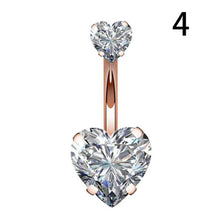 Load image into Gallery viewer, 1pc Top Bijoux Double Heart Belly Piercing Nombril Belly Button Rings Navel Piercing Ombligo Sexy Belly Dance Pircing Earrings
