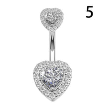Load image into Gallery viewer, 1pc Top Bijoux Double Heart Belly Piercing Nombril Belly Button Rings Navel Piercing Ombligo Sexy Belly Dance Pircing Earrings
