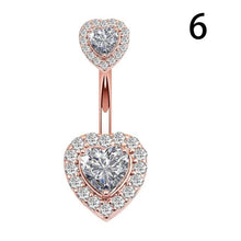 Load image into Gallery viewer, 1pc Top Bijoux Double Heart Belly Piercing Nombril Belly Button Rings Navel Piercing Ombligo Sexy Belly Dance Pircing Earrings
