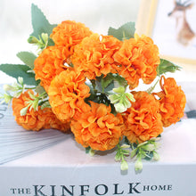 Load image into Gallery viewer, 1pcs 10 flower head peony fake flowers  luxury bouquet wedding decoration home table decoration sky blue fake flower
