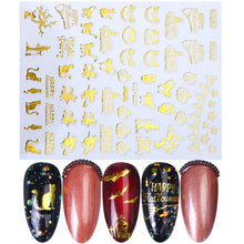 Load image into Gallery viewer, 1pcs 3D Nail Stickers Black Snake Skull Spider Adhesive Sliders  Clown Anime Decals Halloween Nail Art Decoration LAF792-F794

