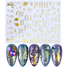 Load image into Gallery viewer, 1pcs 3D Nail Stickers Black Snake Skull Spider Adhesive Sliders  Clown Anime Decals Halloween Nail Art Decoration LAF792-F794
