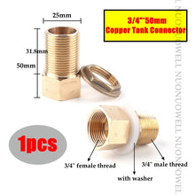 Load image into Gallery viewer, 1pcs Copper Water Tank Connector 3/4" 1" Male Brass Pipe Single Loose Key Swivel Fittings Nut Jointer Fish Tank Copper Adapter
