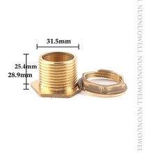 Load image into Gallery viewer, 1pcs Copper Water Tank Connector 3/4" 1" Male Brass Pipe Single Loose Key Swivel Fittings Nut Jointer Fish Tank Copper Adapter

