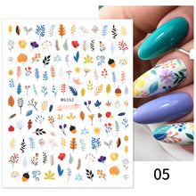 Load image into Gallery viewer, 1pcs Maple Leaves Nail Stickers Lines Sticker Yellow Gold Fall Decals Sliders Nail Art Decoration Autumn Adhesive DIY Manicures
