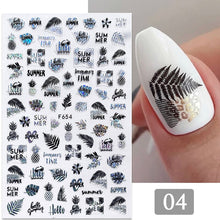 Load image into Gallery viewer, 1pcs Maple Leaves Nail Stickers Lines Sticker Yellow Gold Fall Decals Sliders Nail Art Decoration Autumn Adhesive DIY Manicures
