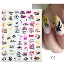 Load image into Gallery viewer, 1pcs Maple Leaves Nail Stickers Lines Sticker Yellow Gold Fall Decals Sliders Nail Art Decoration Autumn Adhesive DIY Manicures
