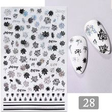 Load image into Gallery viewer, 1pcs Maple Leaves Nail Stickers Lines Sticker Yellow Gold Fall Decals Sliders Nail Art Decoration Autumn Adhesive DIY Manicures

