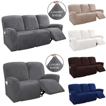 Load image into Gallery viewer, 2-3 Seater All-inclusive Recliner Sofa Cover Non-slip Massage Sofa Cover Elastic Recliner Case Suede Couch Relax Armchair Cover
