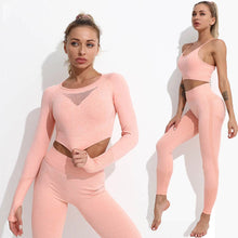 Load image into Gallery viewer, Yoga Set Gym Clothing Track Suit High Waist Pants Sports Bras For Women
