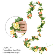 Load image into Gallery viewer, 2.3m Flower Garland Artificial Flower String With Leaves Silk Sakura Cherry Blossom Ivy Vine For Home Garden Wedding Arch Decor
