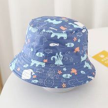 Load image into Gallery viewer, 2-4 Years Summer Baby Hat Kids Cotton UV Protection Sun Cap Children Panama Beach Girls Boys Bucket Hat Cute Cartoon Infant Caps
