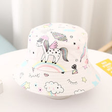 Load image into Gallery viewer, 2-4 Years Summer Baby Hat Kids Cotton UV Protection Sun Cap Children Panama Beach Girls Boys Bucket Hat Cute Cartoon Infant Caps
