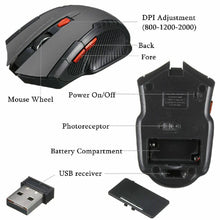 Load image into Gallery viewer, 2.4Ghz gaming mouse Optical wireless Mouse gamer for Computer 2000DPI 6 keys Wireless Mice with USB Receiver for PC Laptop gamer
