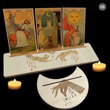 Load image into Gallery viewer, 2/4pcs Wooden Tarot Card Stand for Witch Divination Tools Display Holder Altar
