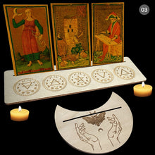 Load image into Gallery viewer, 2/4pcs Wooden Tarot Card Stand for Witch Divination Tools Display Holder Altar
