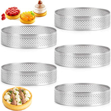 Load image into Gallery viewer, Circular Tart Ring French Dessert Stainless Steel Perforation Fruit Pie Quiche Cake Mousse Mold Kitchen Baking Mould
