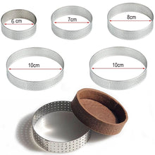 Load image into Gallery viewer, Circular Tart Ring French Dessert Stainless Steel Perforation Fruit Pie Quiche Cake Mousse Mold Kitchen Baking Mould
