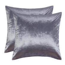 Load image into Gallery viewer, 2 Packs Gold Decorative Cushions Covers Cases for Sofa Bed Couch Modern Luxury Solid Velvet Home Throw Pillows Covers Silver
