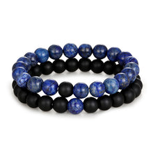 Load image into Gallery viewer, 2pcs/set Distance Bracelet Crown Beads Charm Natural Stone Bracelets for Women Men Couples friendship bracelets Jewelry Gifts
